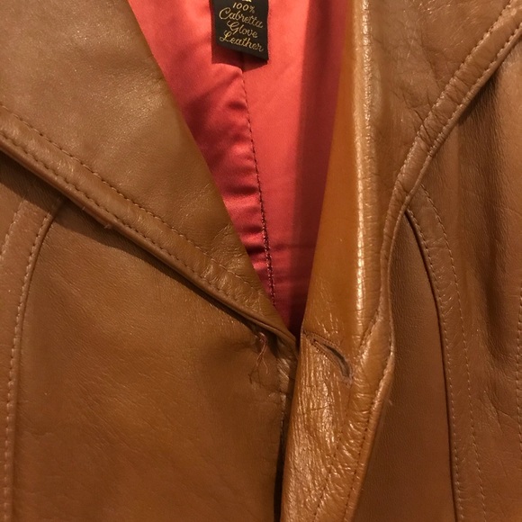 Cabretta Glove Leather Jacket - Honey Color Sz 42 - Picture 11 of 15